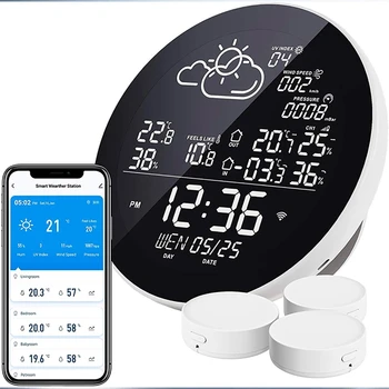 для Wi-Fi Умной метеостанции, термометра для домашней обстановки, измерителя влажности, датчиков, цифровых часов, прогноза погоды, календаря