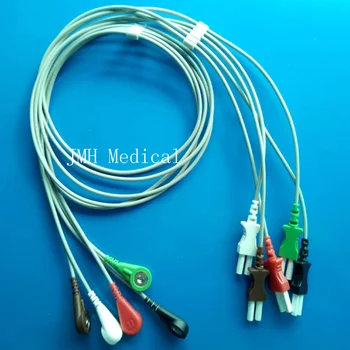 Совместим с магистральным кабелем монитора аппарата ЭКГ Spacelab с 5 выводными проводами, AHA или IEC, Clip или snap,