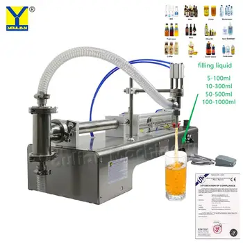 полуавтоматическая машина для розлива жидкости в бутылки Объемом от 5 мл до 1000 мл, масляный лосьон-наполнитель (горизонтальный), модель C