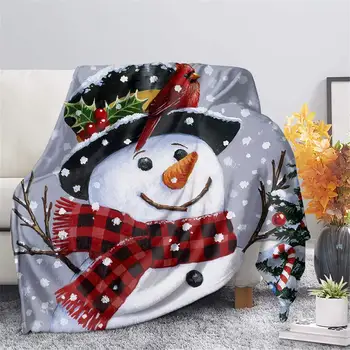 Милое Одеяло в виде снеговика, Рождественский декоративный диван, Кушетка и напольный плед, Теплая Уютная супер мягкая кровать или чехол для автомобиля