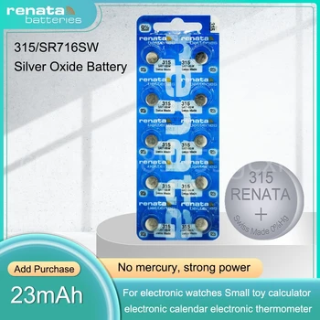 Новая Батарейка Renata 315 SR716SW SR716 EP2012 D315 V315 1,55 V из Оксида серебра для Часов Игрушечные Весы Кнопочная Ячейка Швейцарского Производства