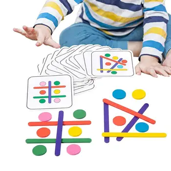 3D Пазлы Для детей, шесть цветов, палочки, сделай сам, Интеллектуальная игра, Развивающая Интеллектуальная игрушка Монтессори, деревянные головоломки, игрушки