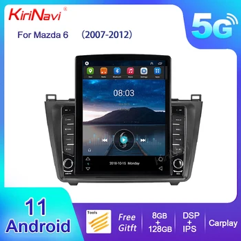 KiriNavi вертикальный экран Tesla стиль Android 11 Автомобильный радиоприемник для Mazda 6 Авто DVD мультимедийный плеер GPS навигация 4G DSP 2007-2012