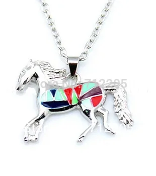 модные Разноцветные ожерелья с эмалью в виде лошадей, украшения для животных (A1036)