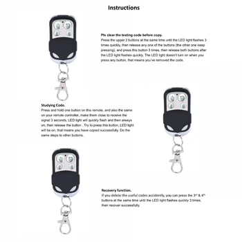 Универсальный 4 Кнопки Открывания Гаражных Ворот Пульт Дистанционного Управления 433 МГц Клон Фиксированного Обучающего Кода Для Гаджетов Автомобильные Ворота Гаражные Ворота 3XUE