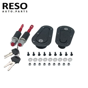 RESO-Универсальный штырь капота гоночного автомобиля, Комплект Защелок капота двигателя, Установка с ключами, Замок капота, черный/Карбоновый