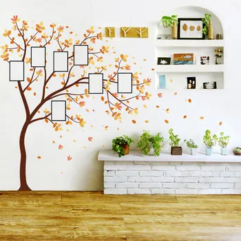 Красочные Наклейки на стену с изображением Ветки Дерева Творческая Личность ТВ Фон Декоративные обои для стен