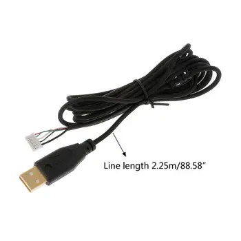 Позолоченная Прочная Нейлоновая Плетеная Линия USB-Кабель Для Мыши, Сменный Провод Для Игровой Мыши Razer Deathadder 2013 6400DPI