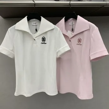 2023 Южная Кейпская рубашка для гольфа, женская одежда с короткими рукавами, летние новые простые топы с лацканами и V-образным вырезом, женские уличные