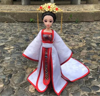 кукла ручной работы, куклы китайской принцессы, 12 сочлененных древних костюмов, кукла для красоты, Полный комплект, этнические куклы для девочек, ZL132