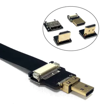 FPV-системы Micro-hdmi штекерно-HDMI-совместимый гибкий гибкий кабель для Gopro HERO 4 HERO 3 SJCAM SJ5000 SJ4000 Xiaomi yi 5 см-80 см
