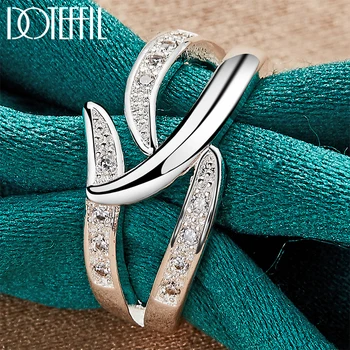 DOTEFFIL, Кольцо из стерлингового серебра 925 пробы, Классическое кольцо с цирконием для женщин, Модная Свадебная помолвка, подарок для вечеринки, Очаровательные украшения