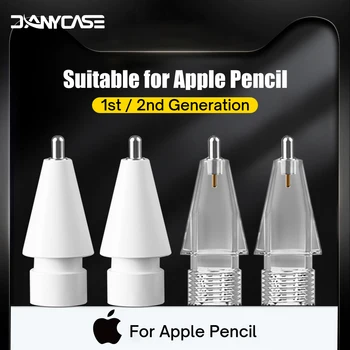 Металлические наконечники для замены Apple Pencil, стилуса iPad 1-го и 2-го поколений, прозрачного двухслойного сенсорного пера 4.0