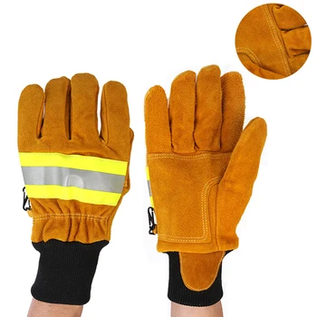Противопожарные Перчатки из воловьей кожи, Лесопожарные Перчатки, Износостойкие Огнезащитные Изоляционные Защитные Перчатки, Защитные перчатки