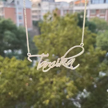 2022 Ожерелье с пользовательским именем, Хрустальная подвеска, Персонализированное ожерелье с различными шрифтами, Ювелирные изделия на заказ для мужчин и женщин, специальный подарок