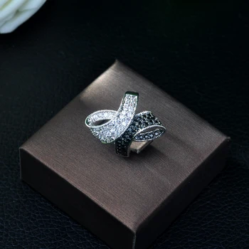 Модное элегантное перо в виде крыла Ангела, полное фианитовое покрытие, женское свадебное обручальное кольцо, ювелирные изделия Addiction R-06