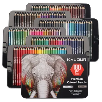 Набор цветных карандашей KALOUR Kawaii 180 для рисования художником, масляные цветные карандаши, принадлежности для школьного творчества