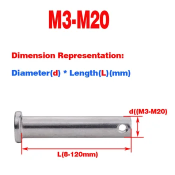 Штыревой вал из нержавеющей стали 304 С отверстием/комбинированный набор шплинтов M3-M20