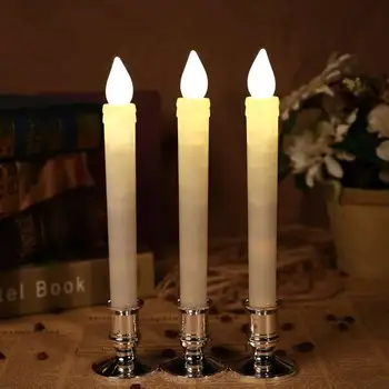 80 шт. Электронных беспламенных светодиодных конических свечей, ночников для церковной свадьбы, Дня рождения, Рождественского ужина