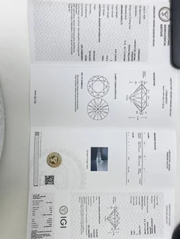 Сертифицированные AEAW IGI бриллианты круглой бриллиантовой огранки, выращенные в лаборатории, CVD россыпью VVS2 E 2EX 2,07 карата