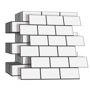 5 Листов 3D настенной плитки в метро, Самоклеящиеся обои для домашнего декора