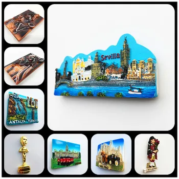 Европейские и американские идеи 3D Магниты на холодильник Туристический сувенир Коллекция магнитных наклеек на холодильник Подарок ручной работы