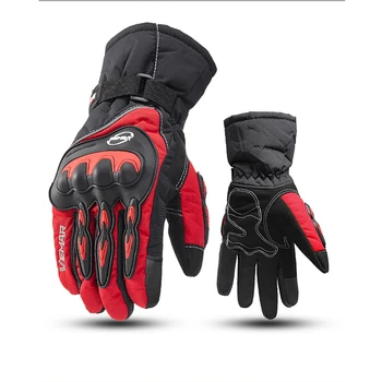 Зимние мотоциклетные водонепроницаемые теплые перчатки, мужские перчатки для верховой езды с сенсорным экраном, защита от холода, теплые ветрозащитные мотоциклетные перчатки