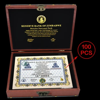 100 шт./кор. В контейнерах на один миллион долларов Зимбабве Серийная банкнота, сертификат 11 * 8,7 дюйма с красной коробкой