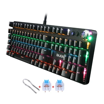 USB Проводная Металлическая Светящаяся Клавиатура 104Keys RGB С подсветкой Подарок для друзей