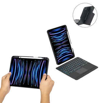 Bluetooth Клавиатура для 10-го iPad Air 5 Air 4 Кожаный чехол с прорезью для ручки для iPad Pro 11 Чехол для клавиатуры 2022 4-го, 3-го, 2-го, 1-го поколения
