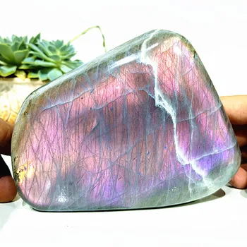 5A + decoración Натуральные камни фиолетовый лабрадорит кристаллы украшение комнаты фиолетовый камень колдовство чакра духовное исцеление рейки