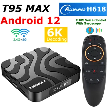 T95 MAX H618 TV BOX Android 12 Allwinner H618 MAX 4G RAM 64G ROM Телеприставка 6K Декодирование 5G Двойной WIFI HDR10 4K Медиаплеер