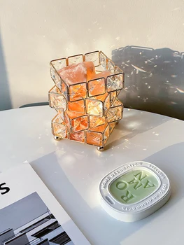 Хрустальный кубик Рубика, высококачественная сенсорная лампа, креативный свет, роскошный ночник, соляная лампа для спальни, декоративная настольная лампа INS