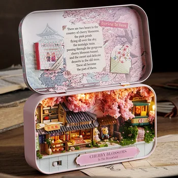 Миниатюрная жестяная коробка с пейзажем своими руками New Box Theater Dreamland Trilogy Маленькие украшения Миниатюрная модель