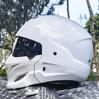 Мотоциклетный Шлем Capacete Индивидуальное Сочетание Полнолицевого Шлема Наполовину Шлем Новейший Модульный Ретро Casco Moto Safety Унисекс