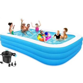 Бассейн для детей-Надувной бассейн с воздушным насосом, 10-футовые бассейны для детей и взрослых