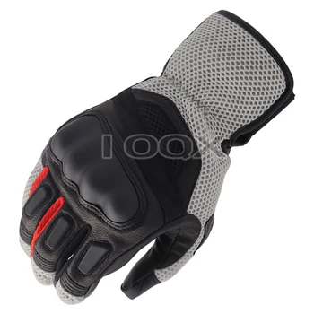 Новые кожаные перчатки для мотогонок Guantes Мотоцикл Скутер Уличный Мото Черный Серый Красный Luvas Мужские
