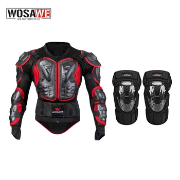 Мотоциклетная куртка WOSAWE Мужская Бронежилетная куртка для мотокросса, Защитное снаряжение для спины, груди, защита локтей и колен