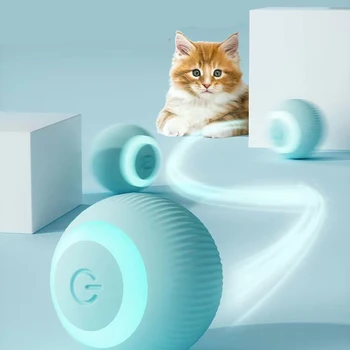 Электрические игрушки для кошек с мячом, автоматические катящиеся умные игрушки для кошек, для дрессировки кошек, самодвижущиеся игрушки для котенка для интерактивных игр в помещении