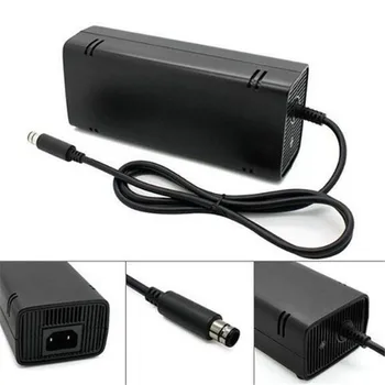 50 шт./лот, черный Американский штекер, адаптер переменного тока, зарядное устройство, Шнур питания, кабель для игровой консоли Xbox 360 E Brick