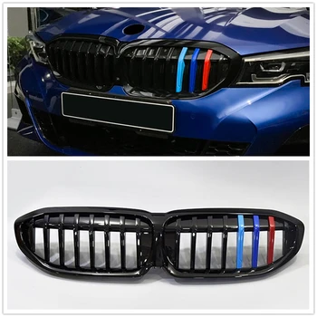 Передняя Решетка Радиатора Для BMW 3 Серии G20 G21/G28 330i M340i 2019-2022 Трехцветная Без Отверстия для камеры Верхний Капот Сетка Гриль Решетка