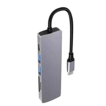 6 в 1 USB C Концентратор с многощелевым разъемом, инструмент для передачи данных, конвертер Type-C, Удлинитель, Адаптер для подключения компонентов