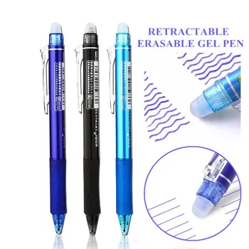 M & G 3шт Выдвижная Стираемая ручка 0,5 мм Стираемые Гелевые чернильные ручки заправочная ручка пишет, стирает синюю теплопередающую исчезающую ручку