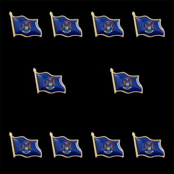 10ШТ Булавка для Лацкана Флага штата Массачусетс, разноцветный значок с Кнопками Сзади, Аксессуары