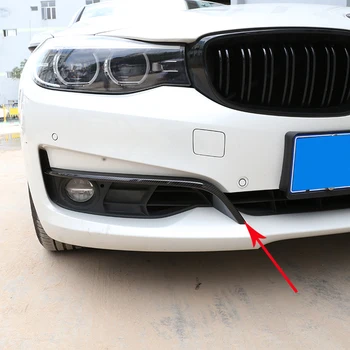Для BMW 3 серии GT Gran Turismo F34 2013-2017 автомобильные аксессуары из углеродного волокна, 2 предмета, АБС-полоски для отделки передних противотуманных фар