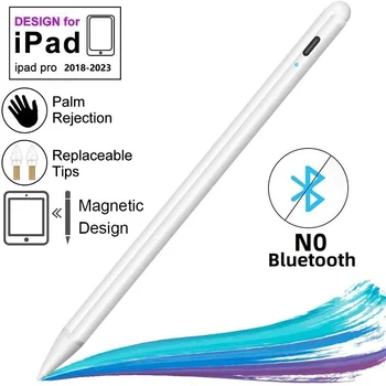 Емкостный стилус для Apple iPad Pro Air Mini 2018-2022 Магнитный сенсорный карандаш с отводом ладони Быстрая зарядка сменного наконечника