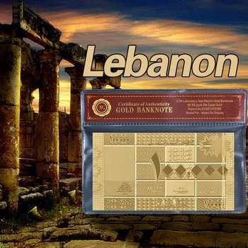 Прямая Поставка WR Золотая Банкнота Ливанский фунт 100000 Копия Бумажных денег Подделка С качественной упаковкой в рамке COA