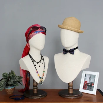 Новое Поступление, Тканевый чехол, женский/Мужской Манекен, голова Манекена с плечом, деревянная подставка для демонстрации шляп и ювелирных изделий
