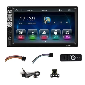 Автомобильный Стерео на один Din, 7-дюймовый Радиоприемник с сенсорным экраном, Зеркальная связь/Bluetooth/ FM-радио/Резервная камера + микрофон
