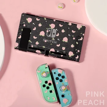 Персиковый Nintendo Switch с хрустальным Блеском, защитная оболочка, жесткий чехол для ПК, NS Joycon Contorller, розовый чехол для Nintendo Switch